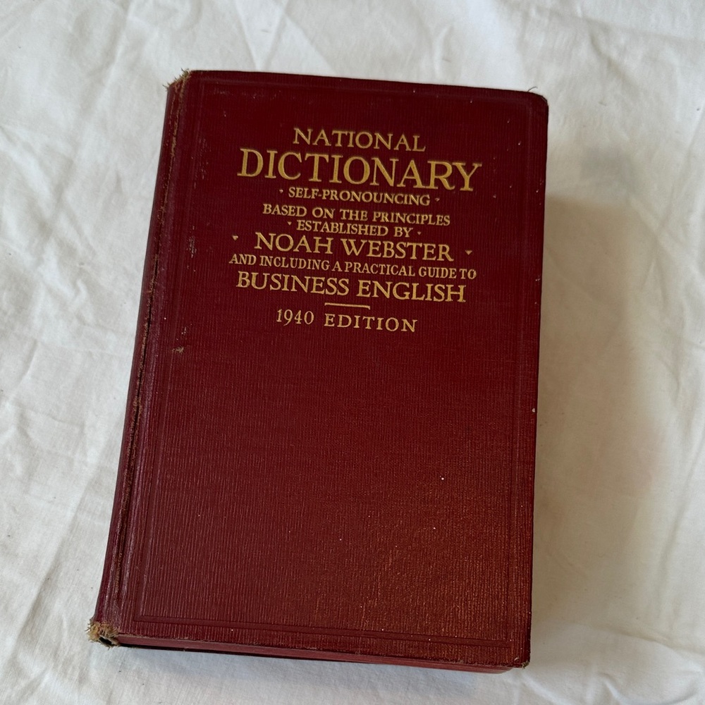 Vintage Red National Dictionary 1940 Edition Hardcover Business English
